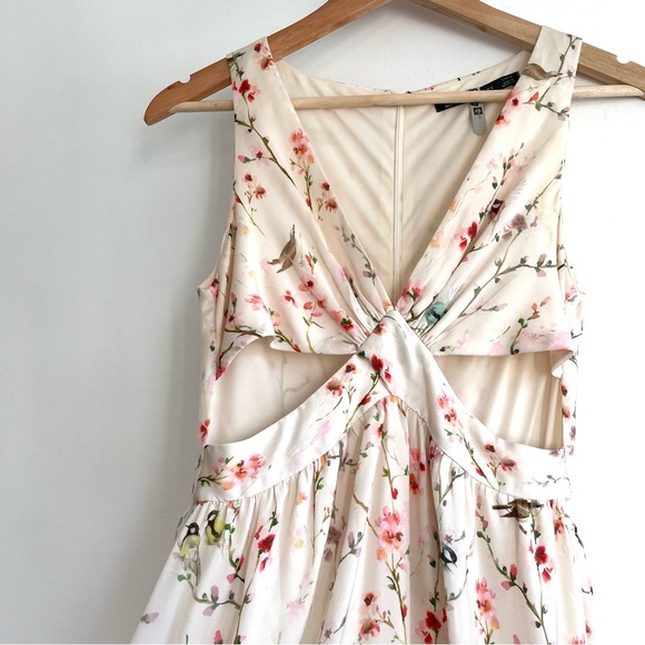 Zara Cream Floral Maxi Dress with Pink & Green Print - Picture 10 of 14